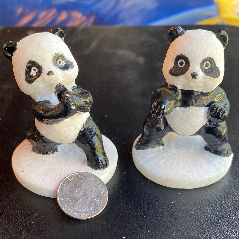 Adorable Kung Fu Quartz Panda Figurines